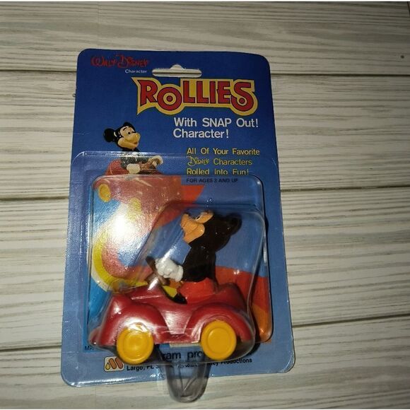Walt Disney Character Rollies Mickey Mouse Vintage Toy Car By Monogram - Picture 5 of 7